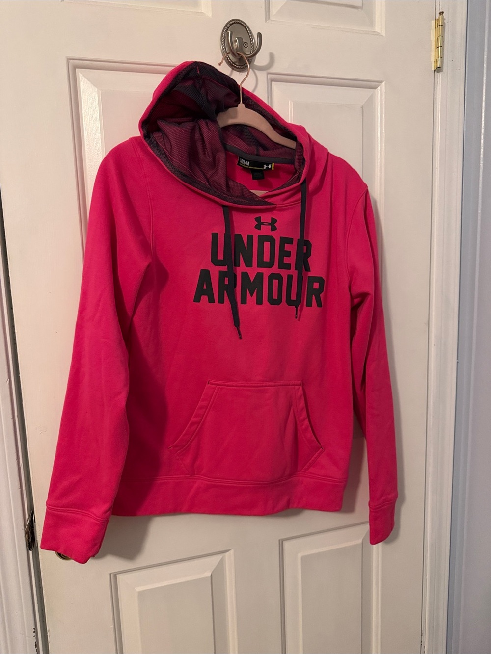 Under Armour Hot Pink Hoodie with Black Logo